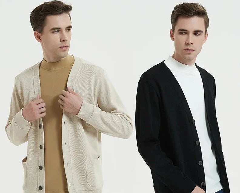 Cardigan Masculino de Lã com Bolsos Elite