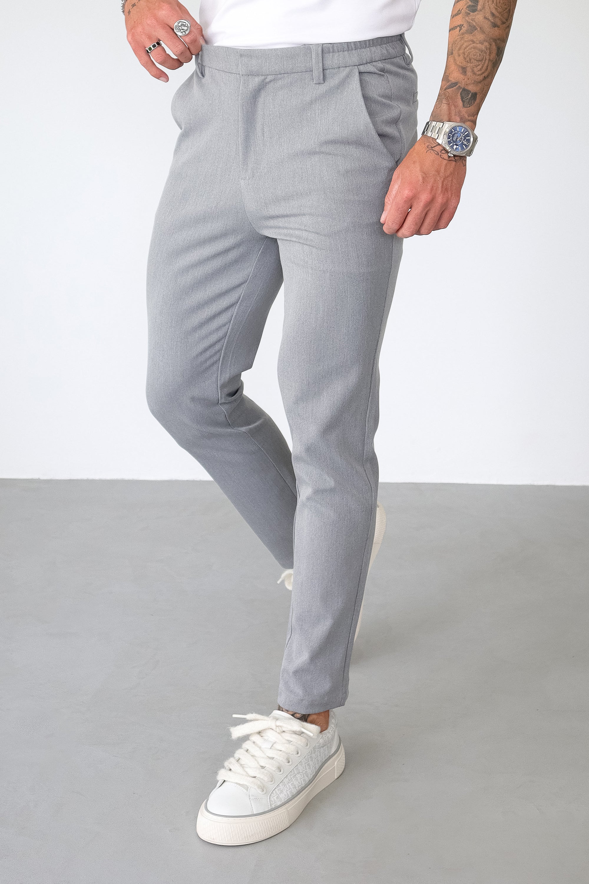 Calça Alfaiataria Masculina De Santis Elite Cinza