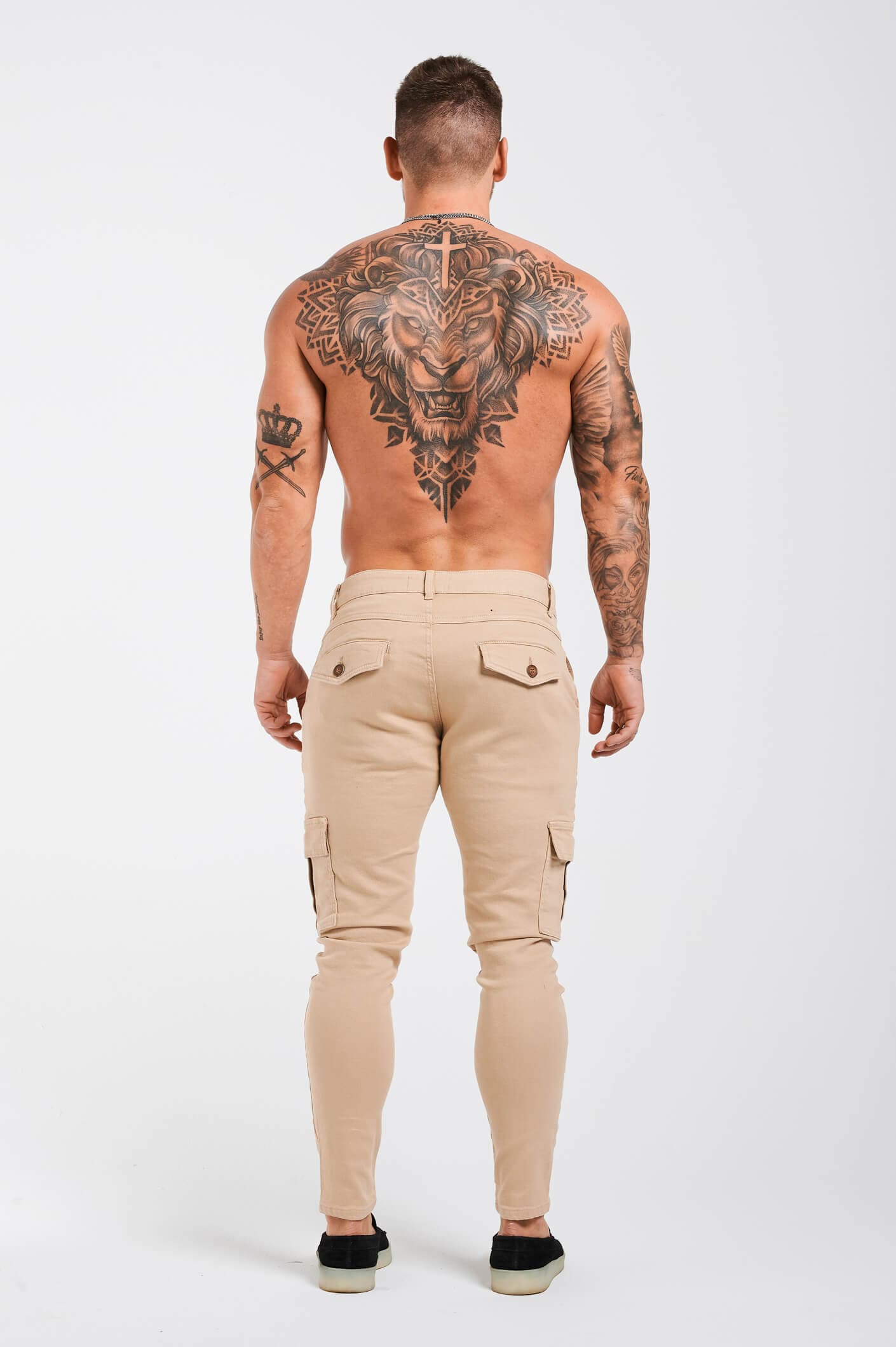 Calça Cargo Slim Fit Bege Elite