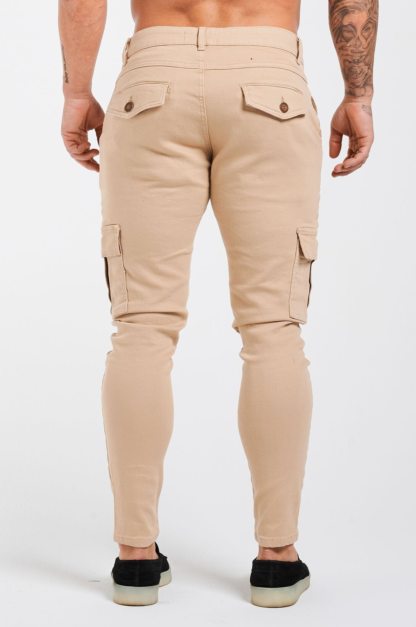 Calça Cargo Slim Fit Bege Elite