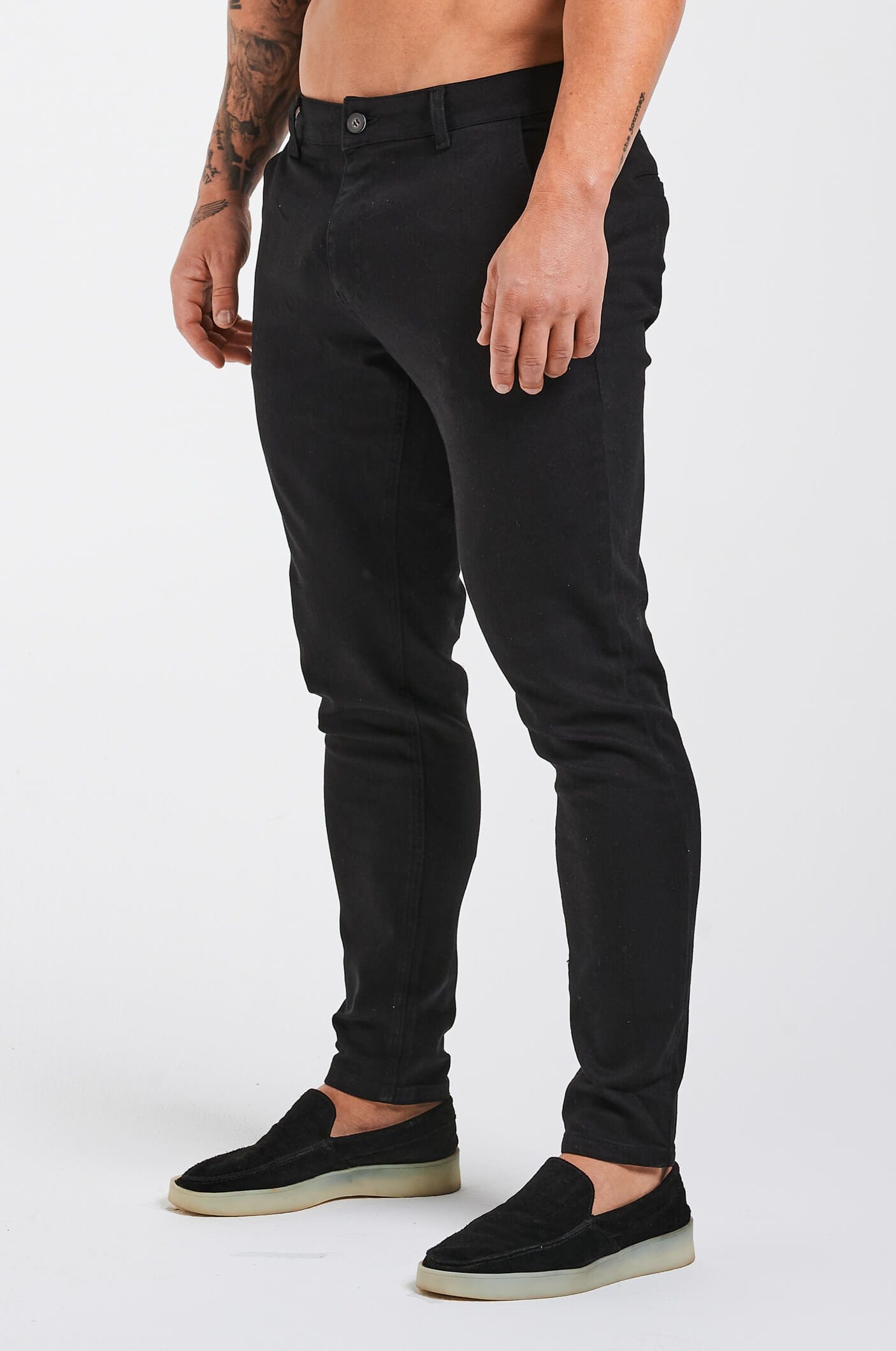 Calça Chino Texturizada Stretch Preta Elite