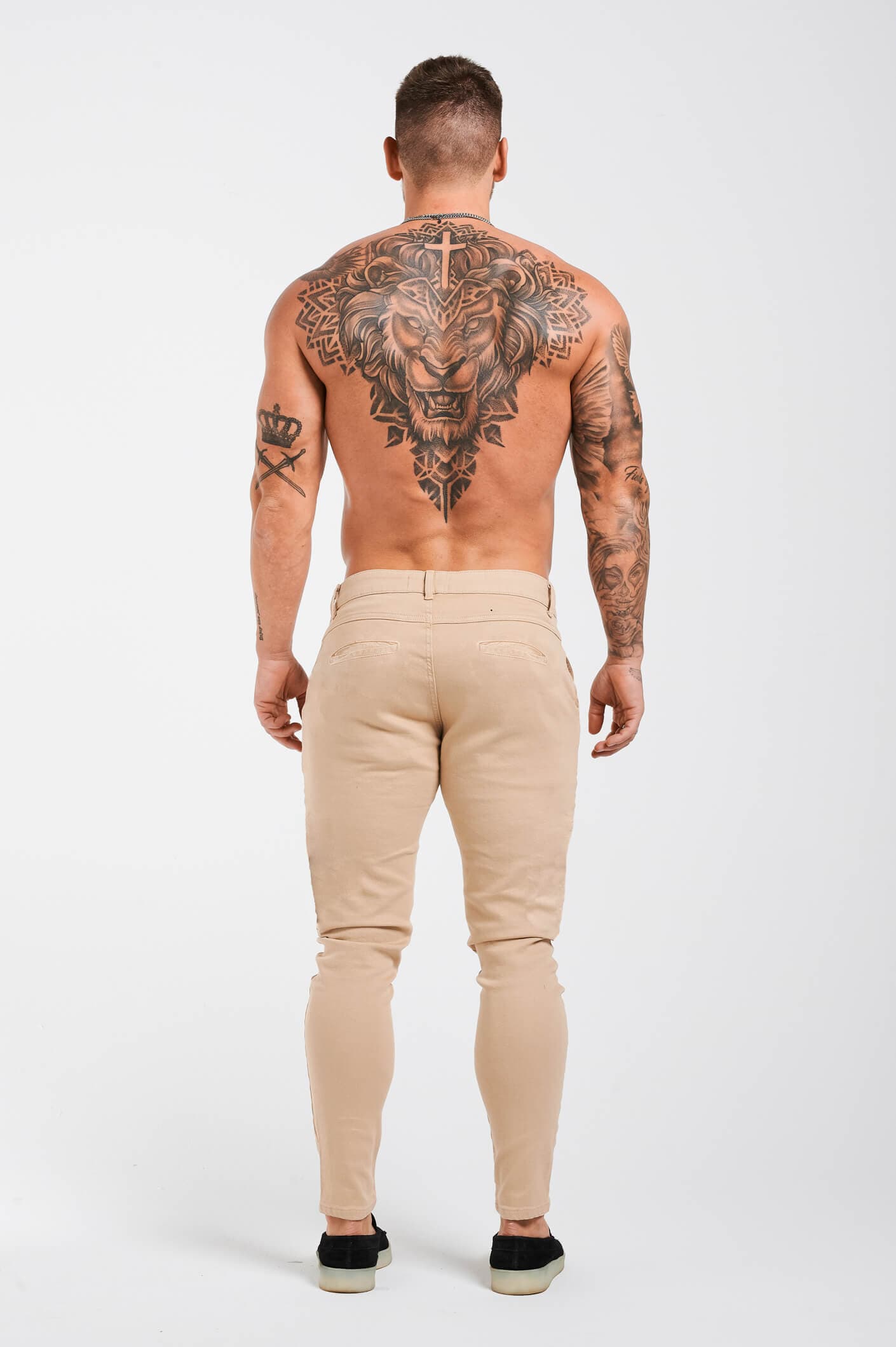 Calça Chino Texturizada Stretch Skinny Elite Bege