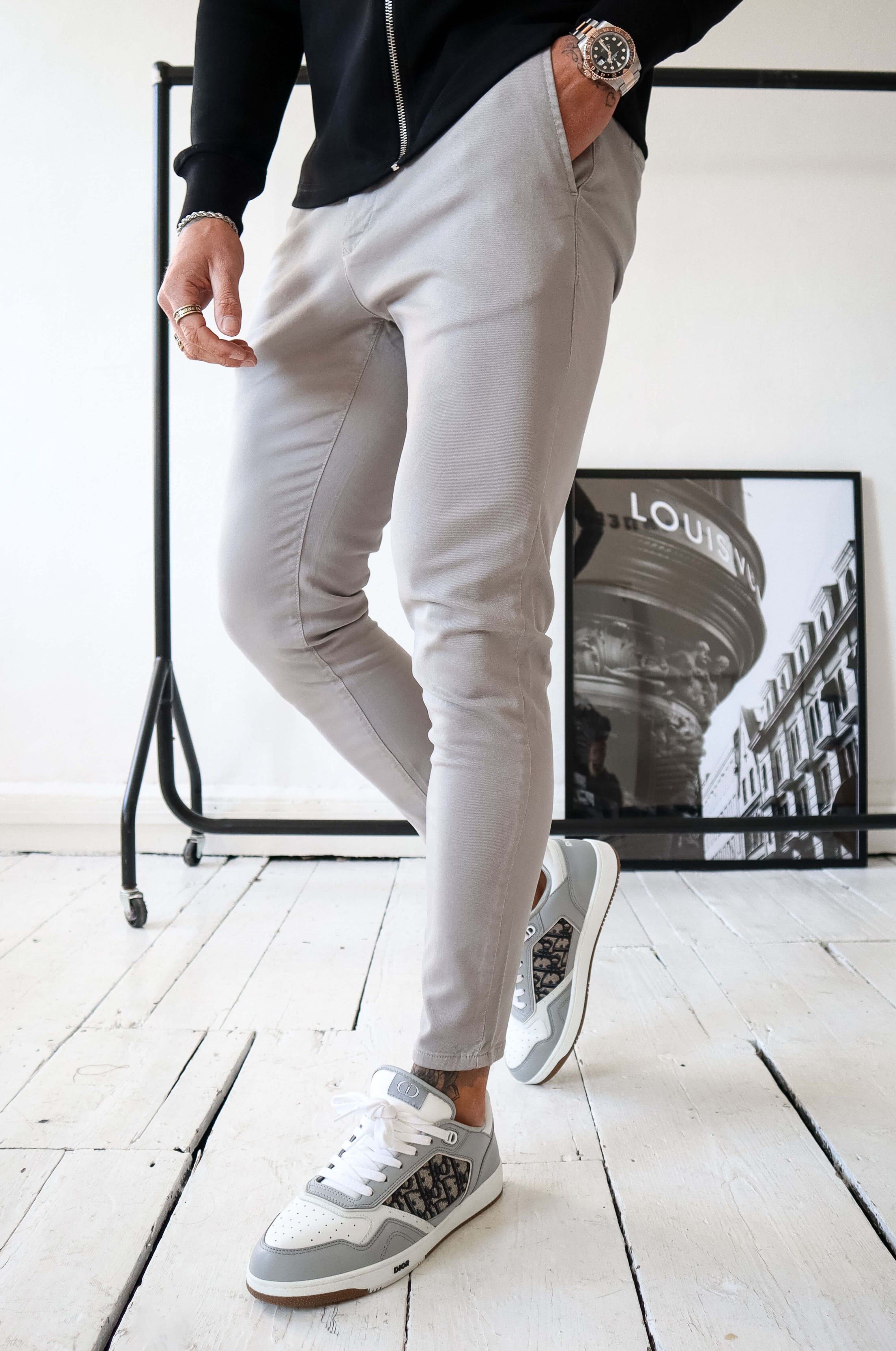 Calça Masculina Chino Cinza Elite