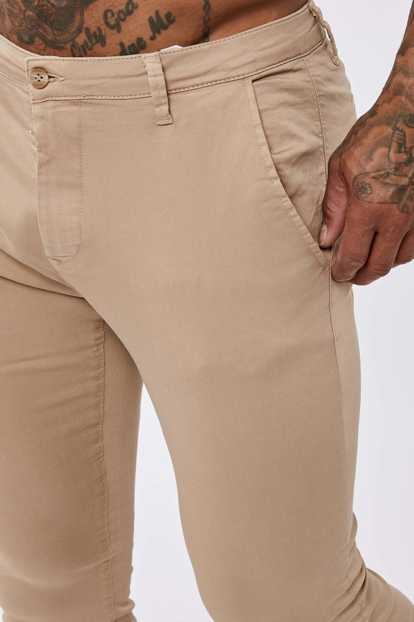 Calça Masculina Chino Skinny Elite Bege