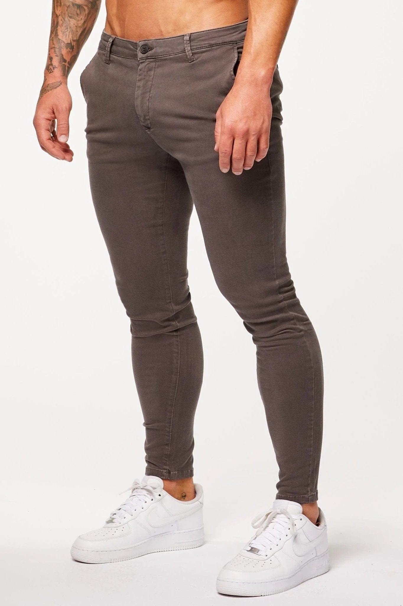 Calça Masculina Chino Skinny Elite Cinza Escuro