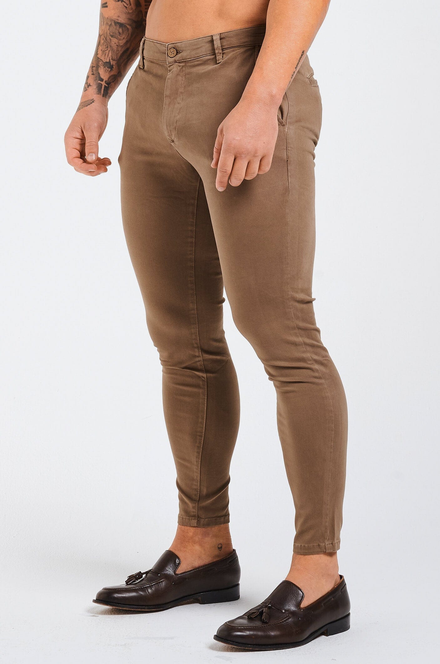 Calça Masculina Skinny Marrom Elite