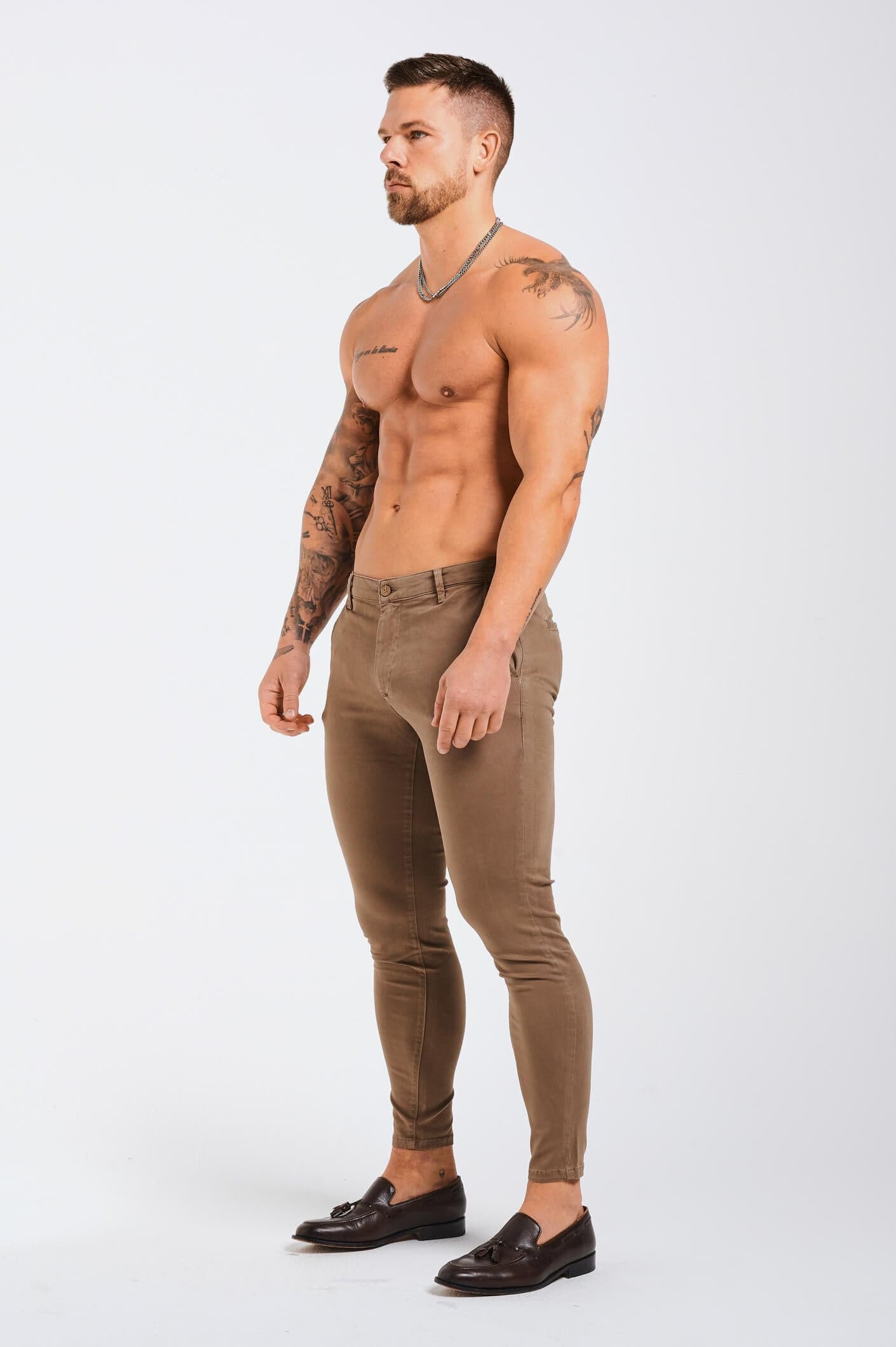 Calça Masculina Skinny Marrom Elite