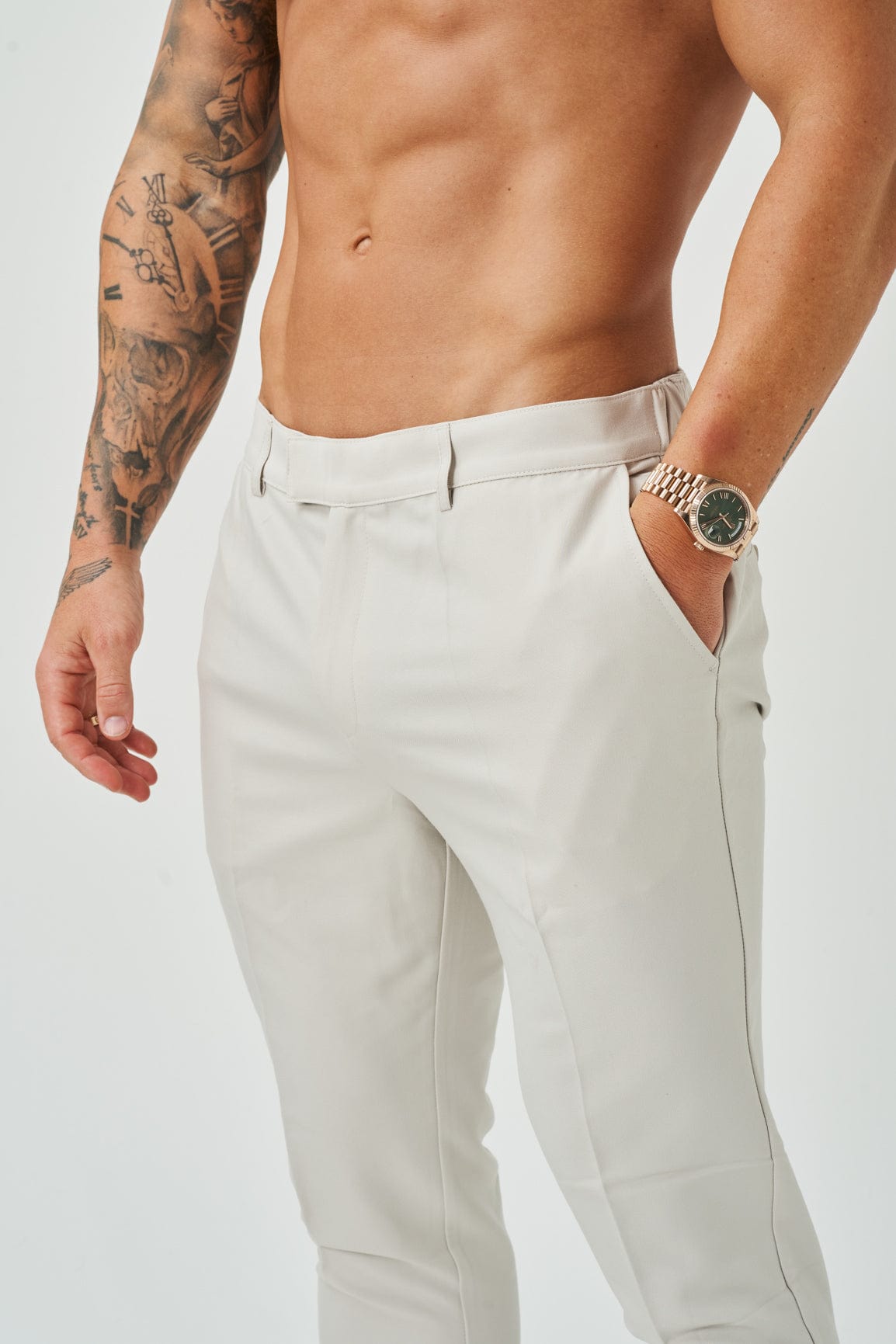 Calça Masculina Slim Fit Branco Marfim Elite