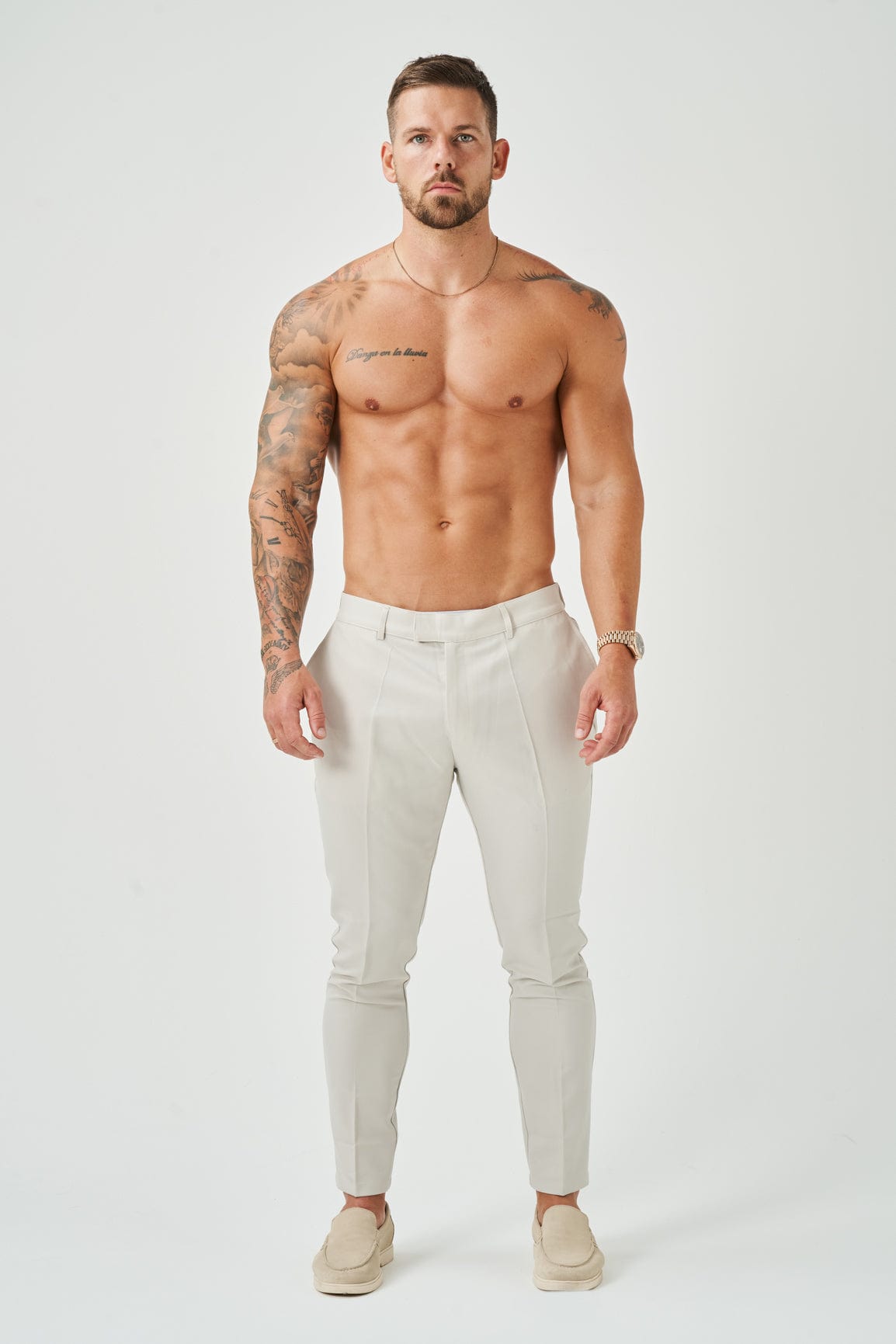 Calça Masculina Slim Fit Branco Marfim Elite